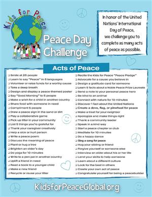 Peace Day Checklist 