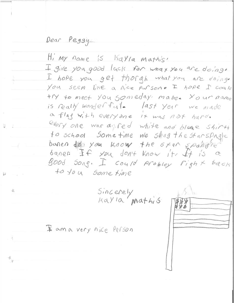 Tryon Elementary 9/11 Letters