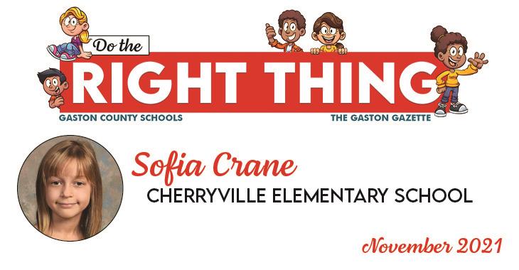 Sofia Crane, Cherryville Elementary