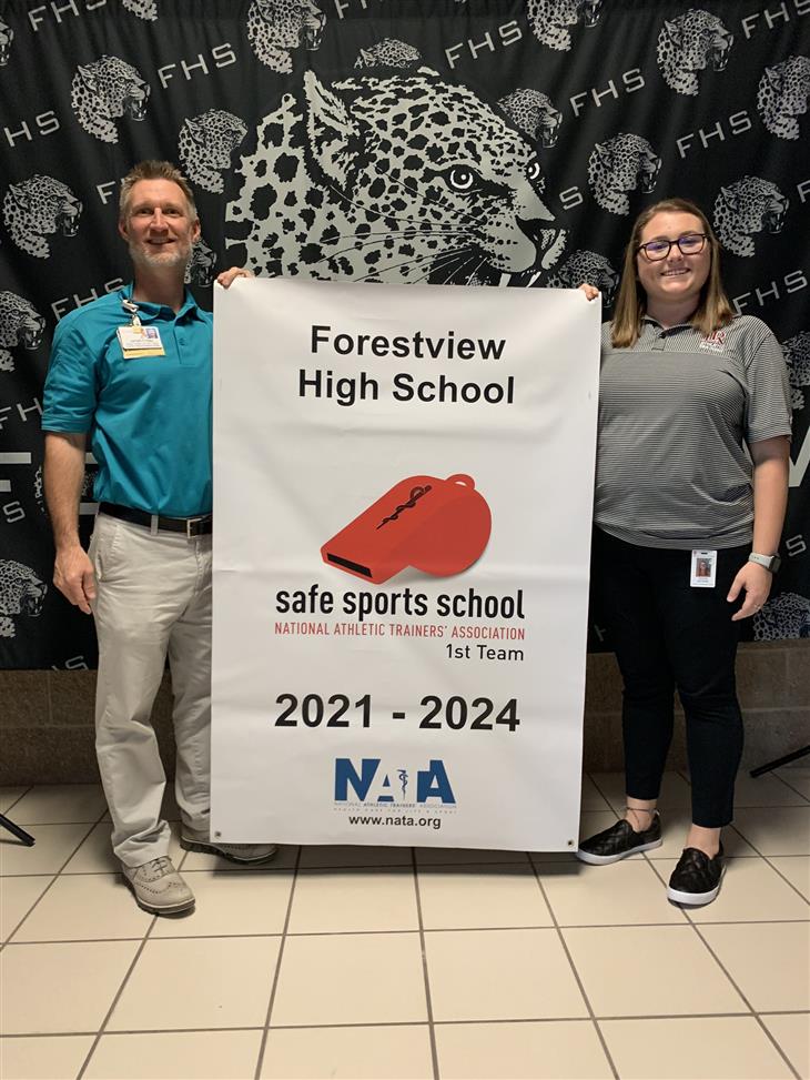Forestview High School earned the distinction of First Team Safe Sports School. The honor is presented by the National Athletic Trainersโ Association.