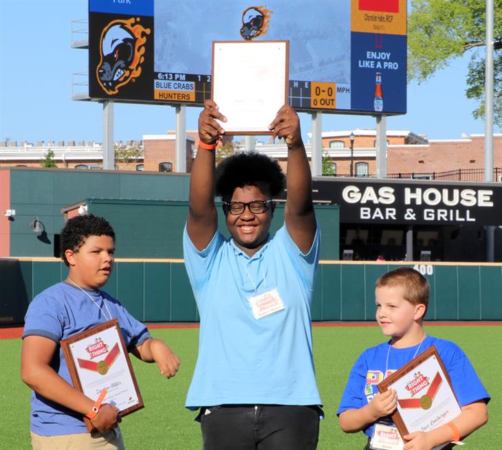 ‘Do the Right Thing’ winners recognized at baseball game