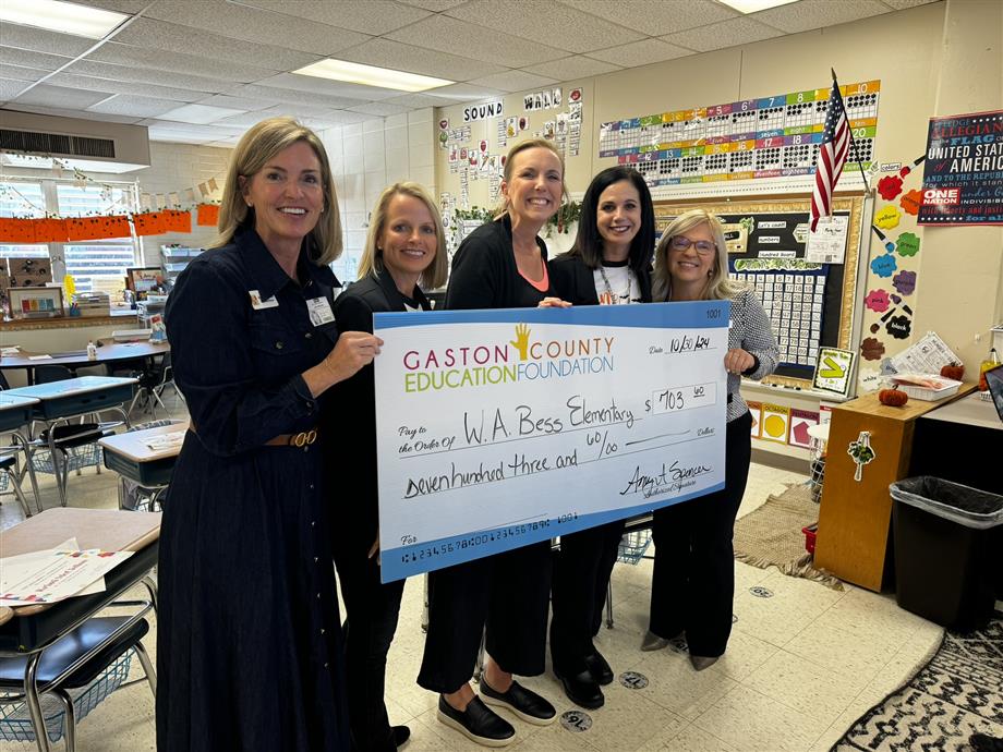 Amanda Froehlick of W.A. Bess Elementary received a Ron L. Ensley grant from the Gaston County Education Foundation.