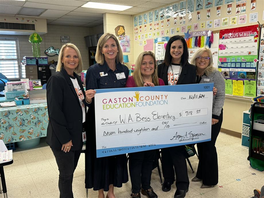 Kristi McClellan of W.A. Bess Elementary received a Ron L. Ensley grant from the Gaston County Education Foundation.