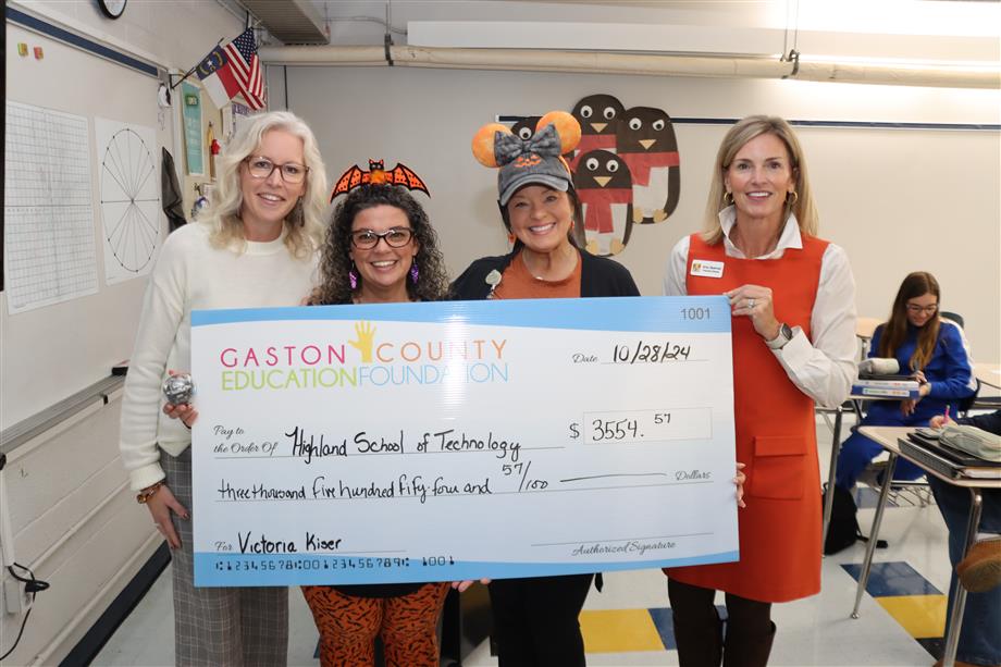 Victoria Kiser of Highland School of Technology received a Ron L. Ensley grant from the Gaston County Education Foundation.