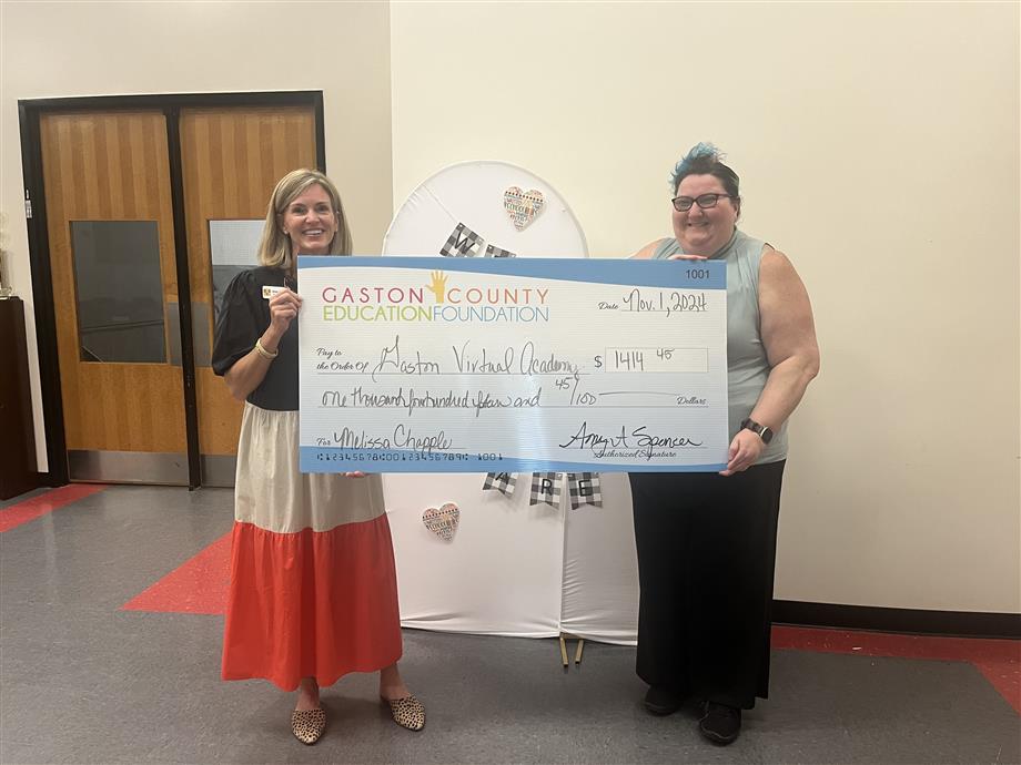 Melissa Chapple of the Gaston Virtual Academy received a Ron L. Ensley grant from the Gaston County Education Foundation.